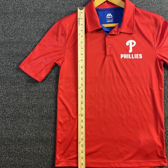 Philadelphia Phillies | Majestic | Red Polo | Mens | Team Shirt‎ | S - Picture 8 of 11